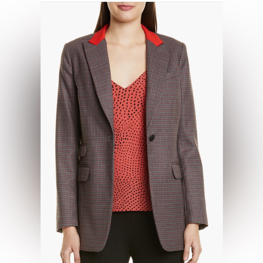 Rag & Bone Paloma Check Stretch Wool Blend Blazer